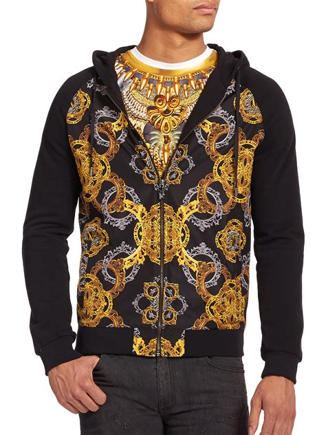 versace jeans hoodie black|versace hoodie men's sale.